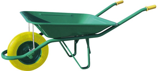 Carretillo Verde con Rueda Maciza 60 Litros